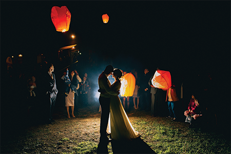 Bride and groom during their first wedding dance