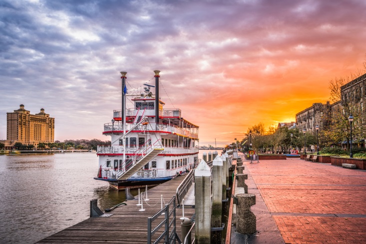 The waterfront of Savannah, Georgia