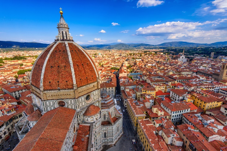 Aerial view of Il Duomo in Florence